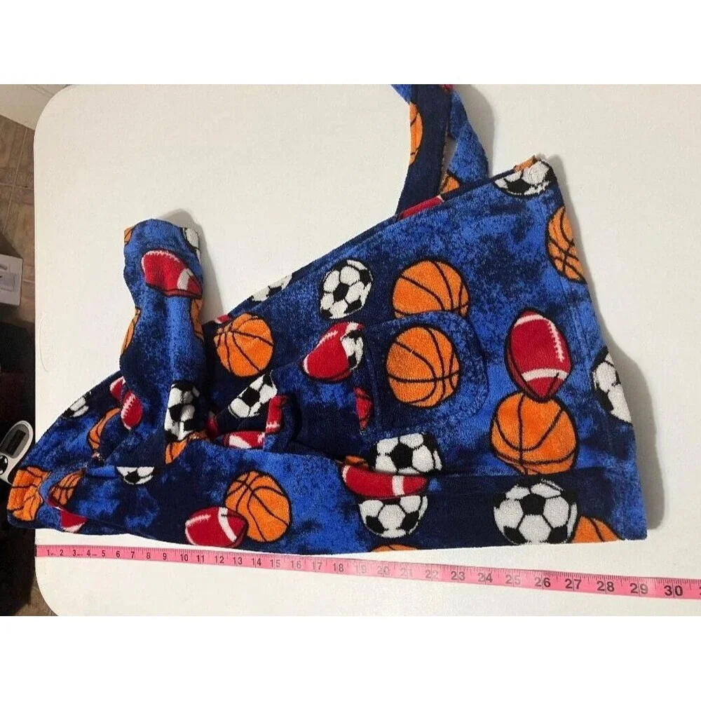 Cherokee Kids Blue Fleece Bath Robe Size S‎ Basketball Football Soccer